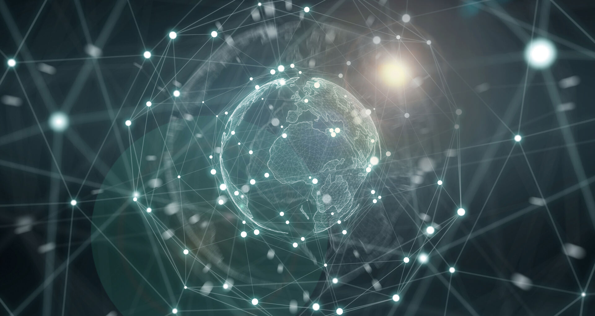 Ein digital dargestellter Globus. BACHMANN Innovations